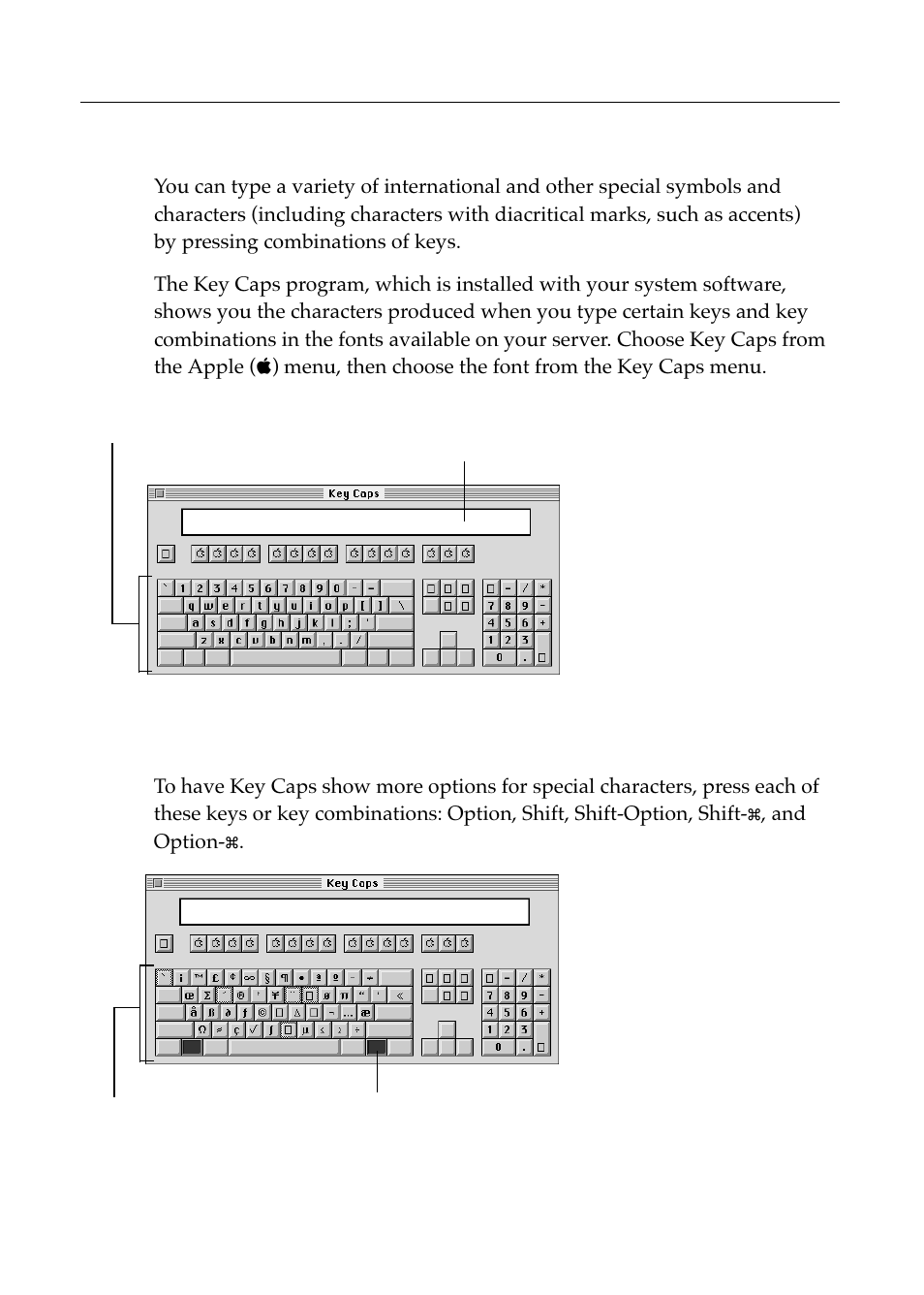 Typing special characters and symbols | Apple Workgroup Server 8550 User Manual | Page 137 / 163