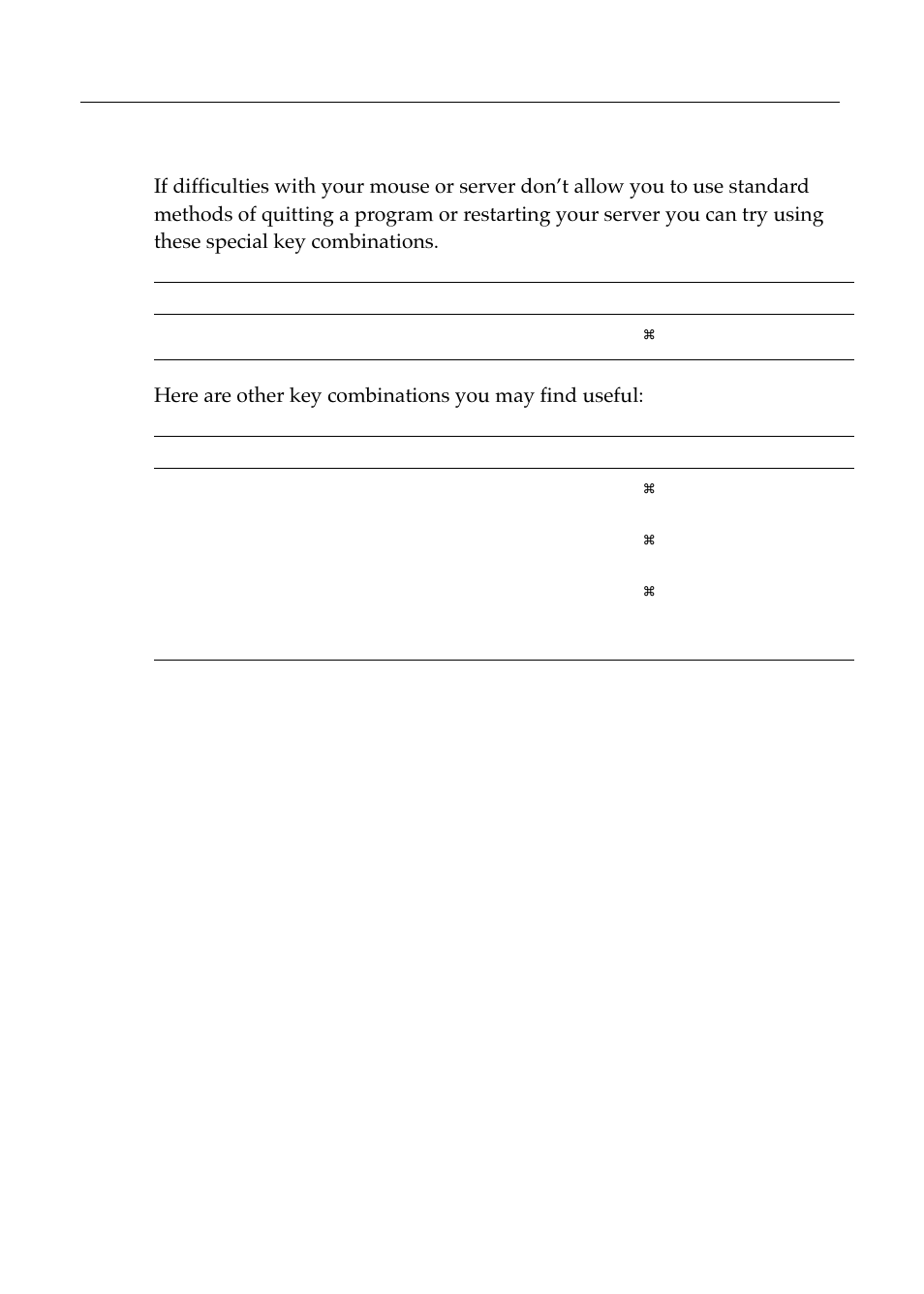 Special key combinations | Apple Workgroup Server 8550 User Manual | Page 139 / 163