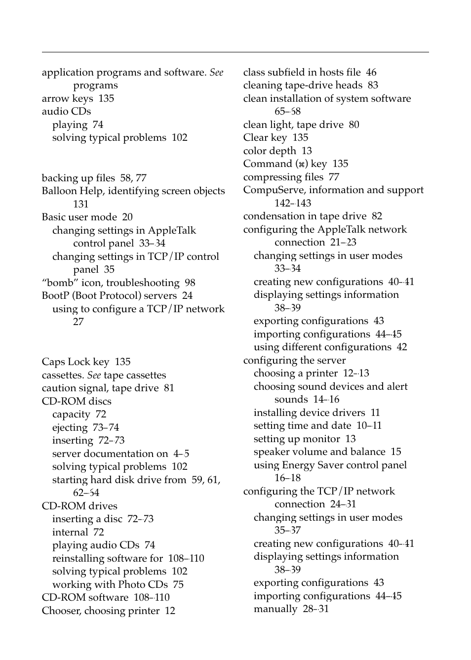 Ap – c | Apple Workgroup Server 8550 User Manual | Page 148 / 163