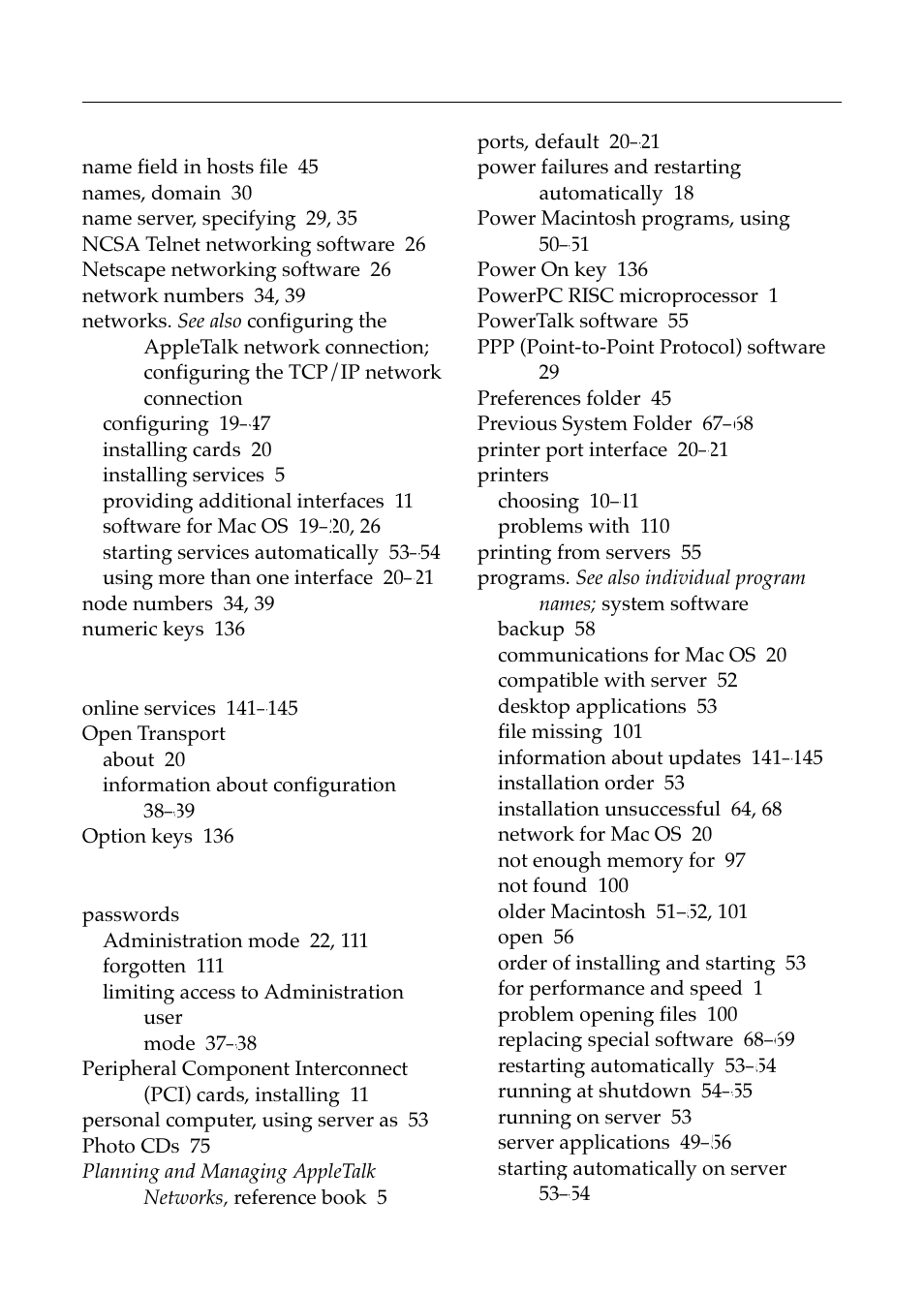 N – p | Apple Workgroup Server 8550 User Manual | Page 152 / 163