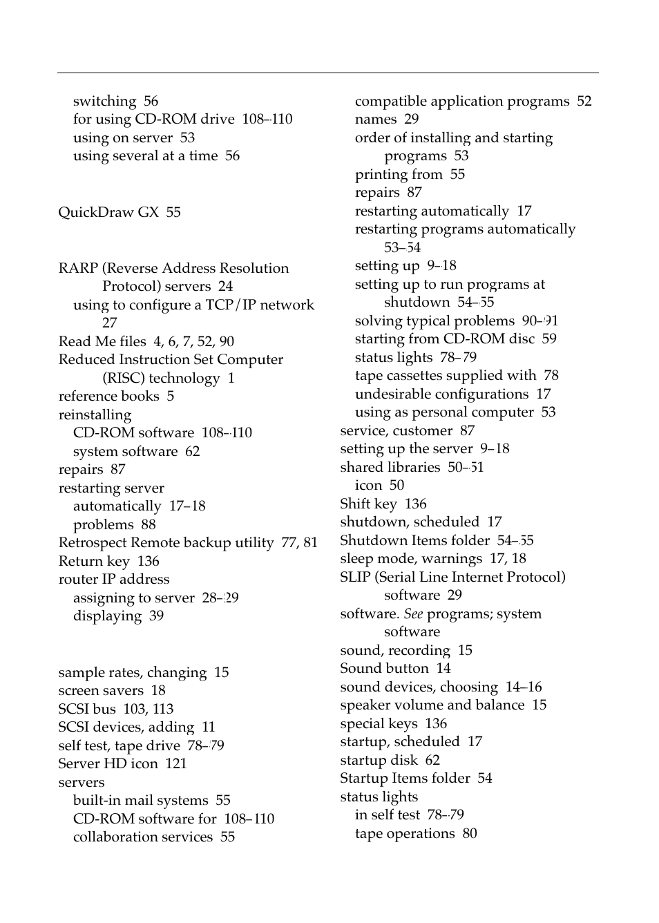 P – s | Apple Workgroup Server 8550 User Manual | Page 153 / 163