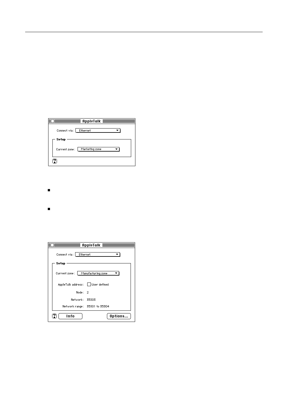 User modes, Appletalk control panel user modes | Apple Workgroup Server 8550 User Manual | Page 33 / 163