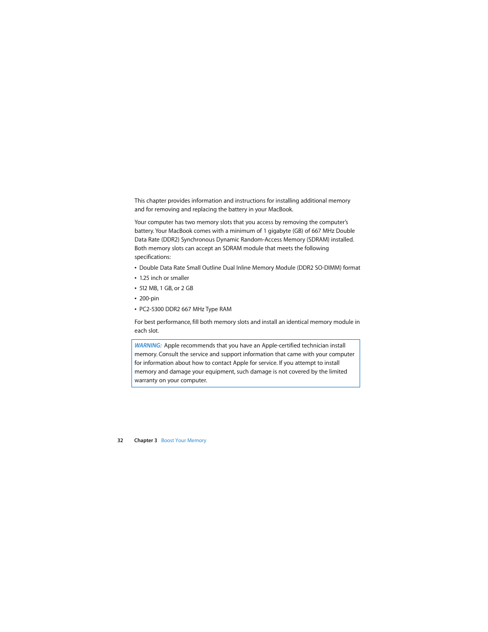 Apple MacBook (13-inch, Early 2008, Late 2008) User Manual | Page 32 / 76