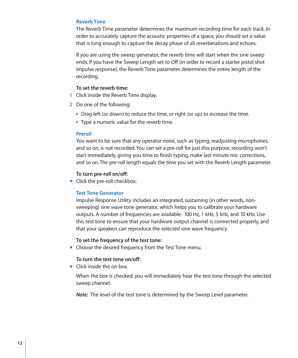 Apple Impulse Response Utility User Manual | Page 12 / 32