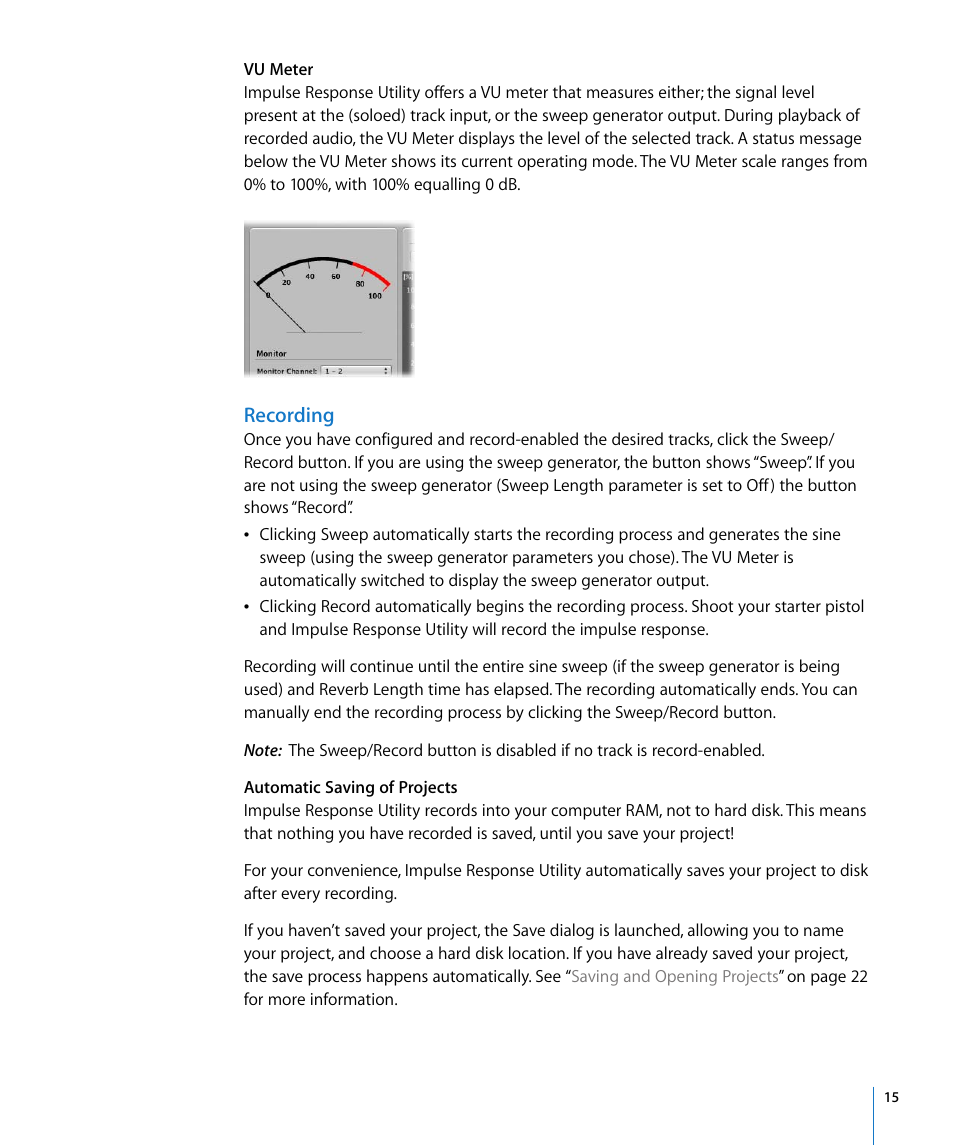 Recording | Apple Impulse Response Utility User Manual | Page 15 / 32