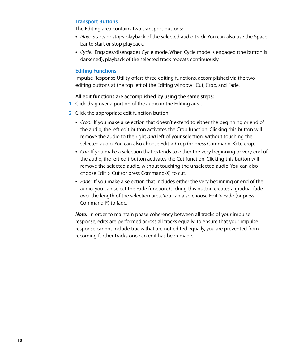 Apple Impulse Response Utility User Manual | Page 18 / 32