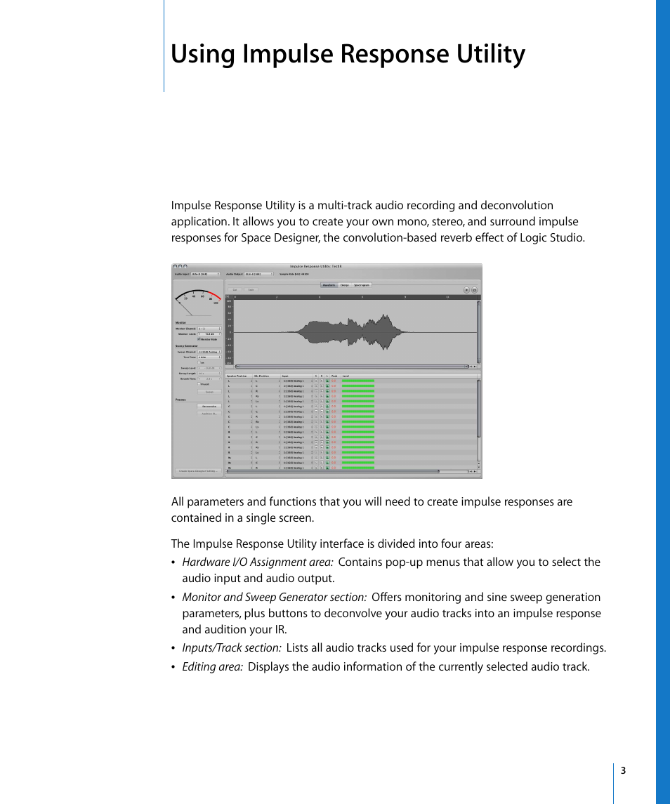 Using impulse response utility | Apple Impulse Response Utility User Manual | Page 3 / 32