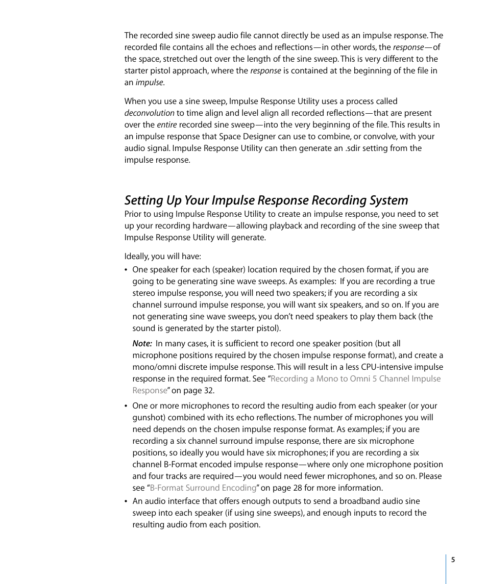Setting up your impulse response recording system | Apple Impulse Response Utility User Manual | Page 5 / 32