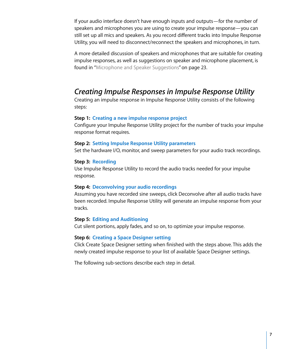 Apple Impulse Response Utility User Manual | Page 7 / 32