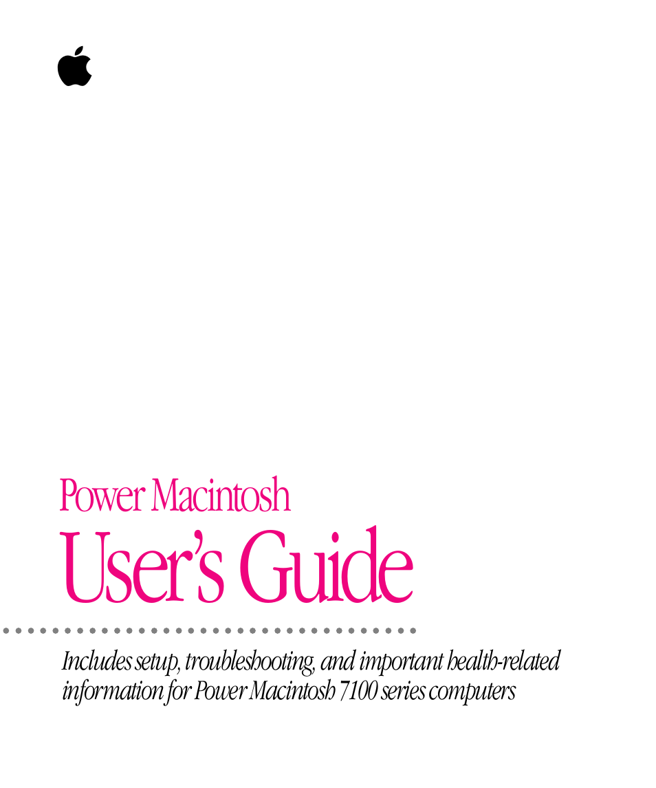 Apple Power Macintosh (7100 Series) User Manual | 144 pages