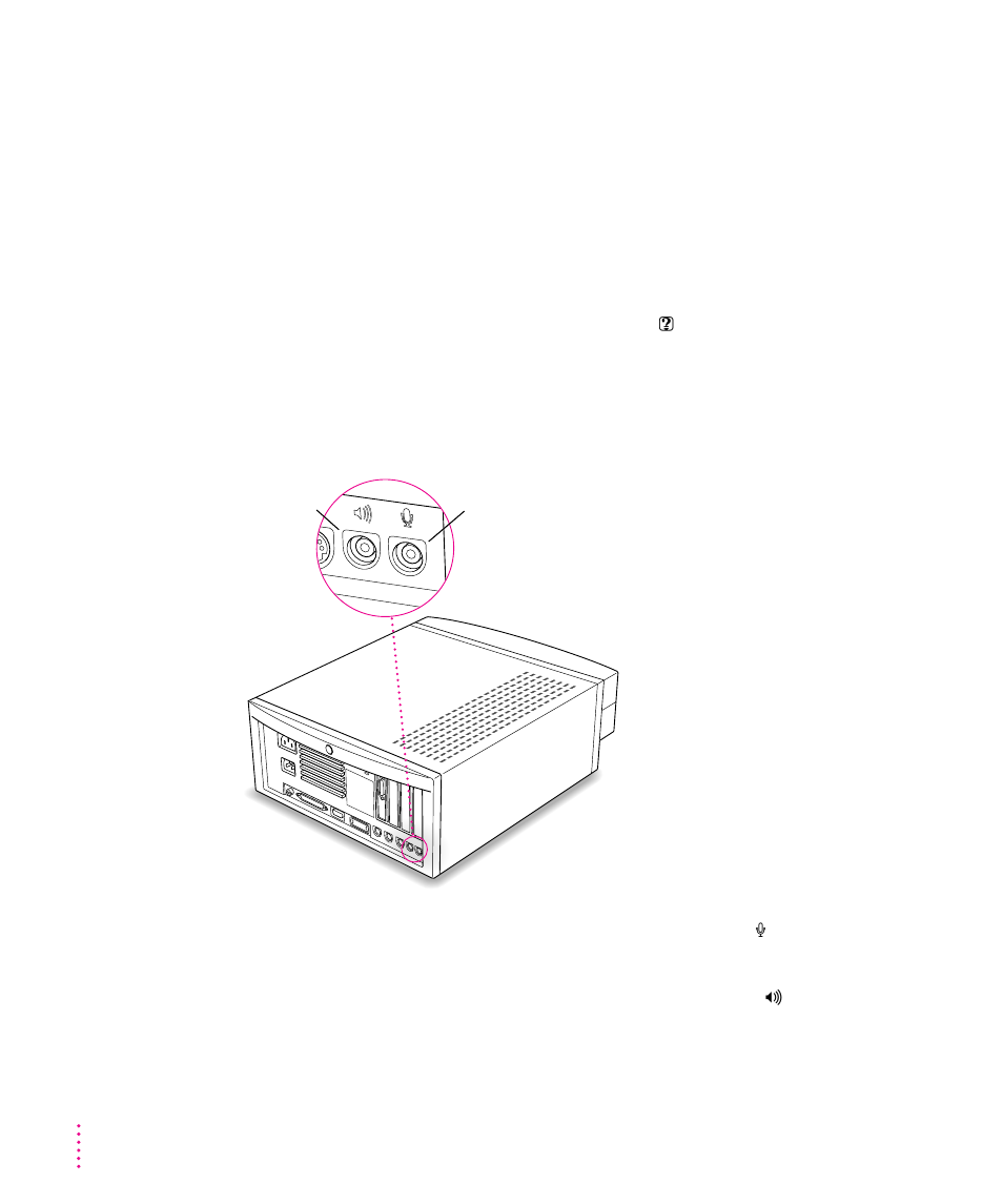 Connecting audio equipment 34, Connecting audio equipment, About your computer’s sound ports | Apple Power Macintosh (7100 Series) User Manual | Page 44 / 144