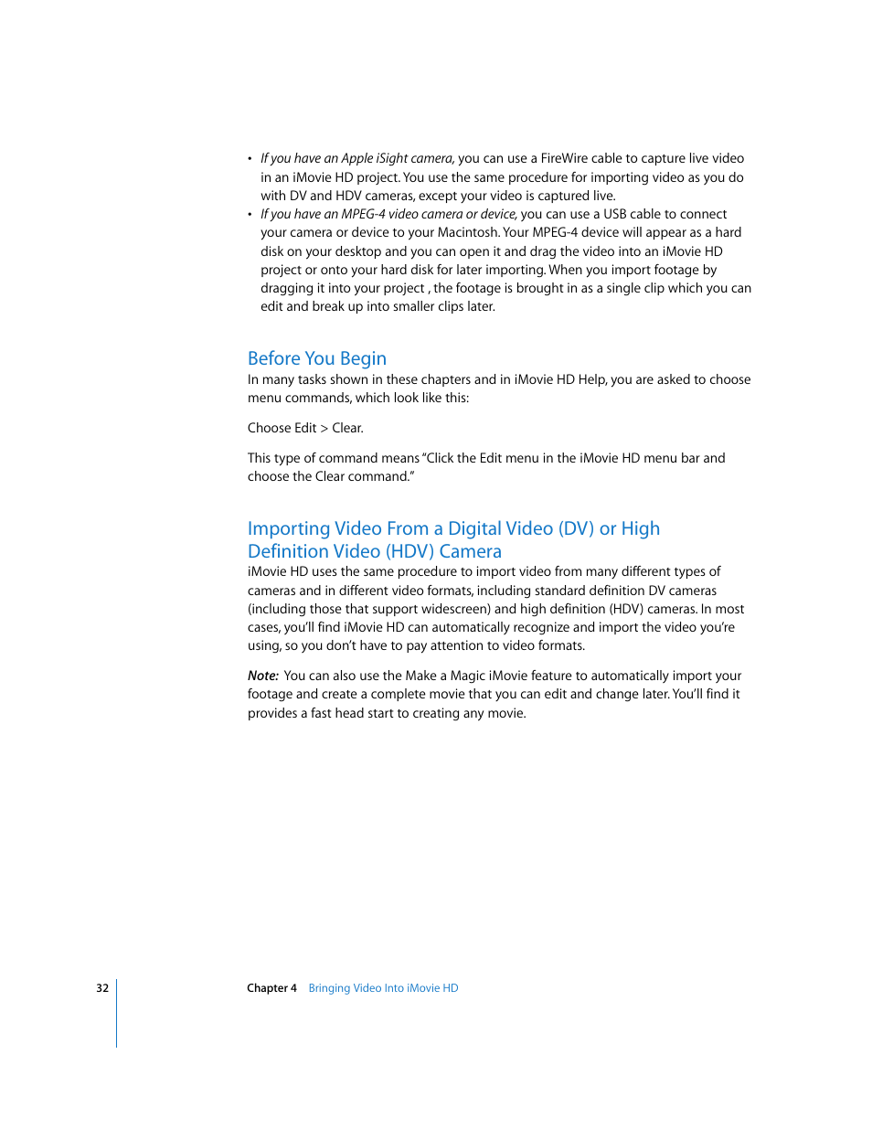 Before you begin | Apple iMovie HD User Manual | Page 32 / 83