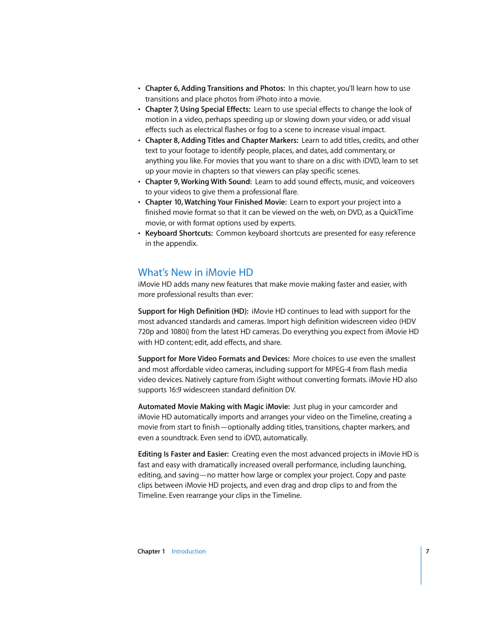 What’s new in imovie hd | Apple iMovie HD User Manual | Page 7 / 83