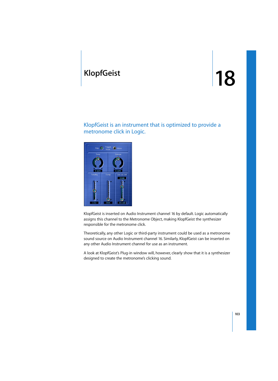 Klopfgeist, Chapter | Apple Logic Express 7 User Manual | Page 103 / 167