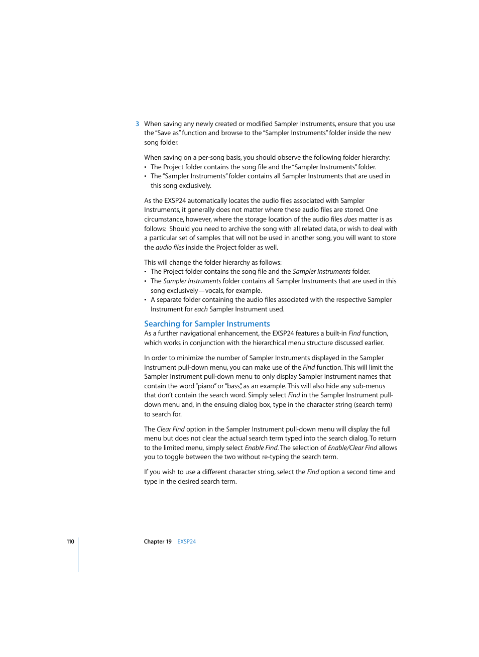 Searching for sampler instruments | Apple Logic Express 7 User Manual | Page 110 / 167