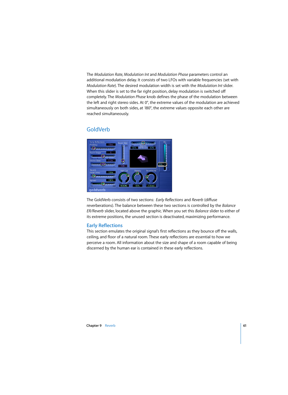 Goldverb, Early reflections | Apple Logic Express 7 User Manual | Page 61 / 167