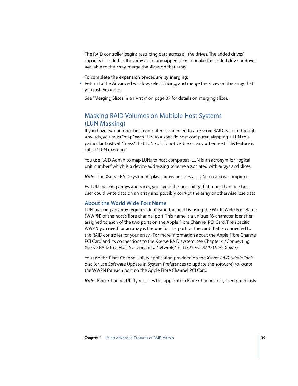 Apple Xserve RAID: Using RAID 1.2 Admin and Disk Utility User Manual | Page 39 / 43