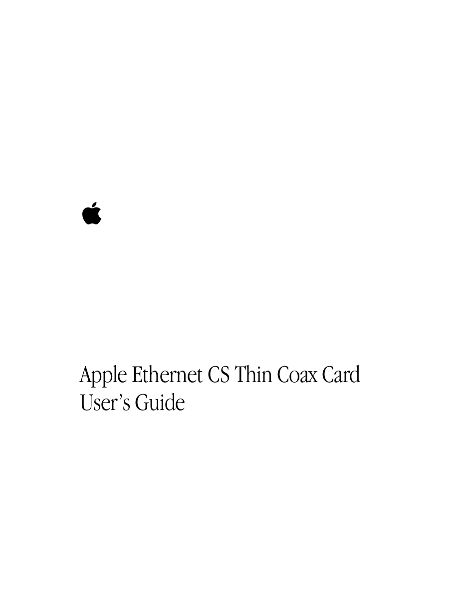 Apple Ethernet CS Thin Coax Card User Manual | 16 pages