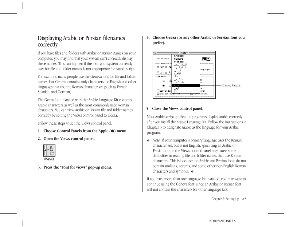 Displaying arabic or persian filenames correctly | Apple Macintosh Arabic Language Kit User Manual | Page 8 / 28