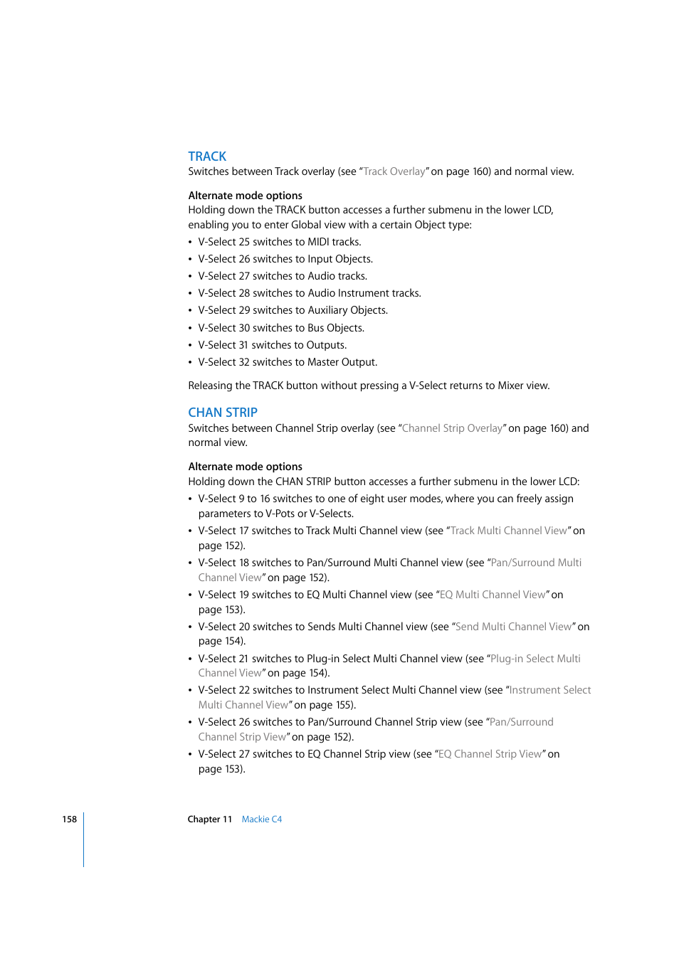 Track, Chan strip | Apple Logic 7 User Manual | Page 158 / 255