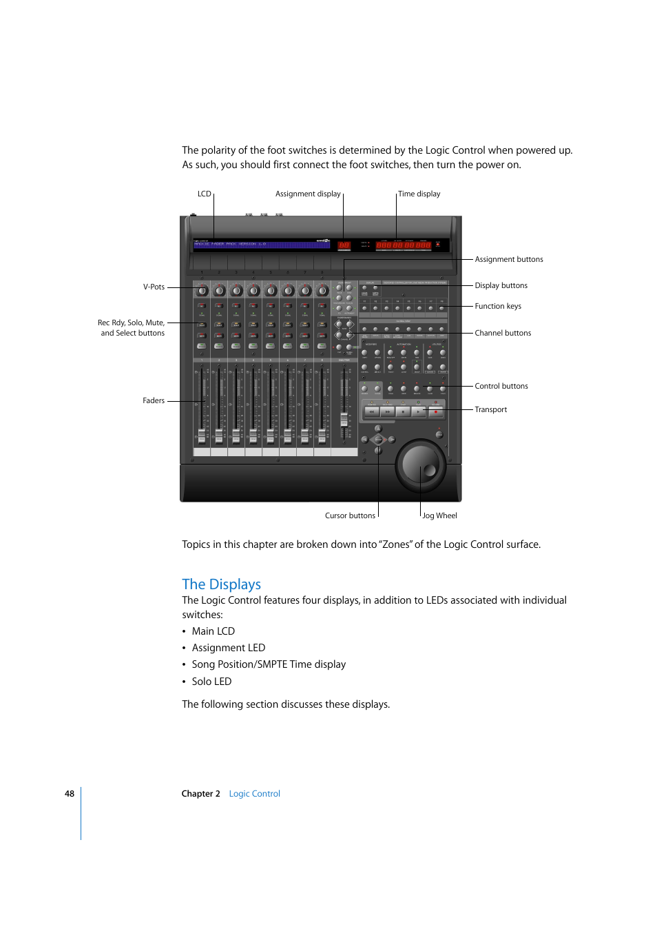 The displays | Apple Logic 7 User Manual | Page 48 / 255