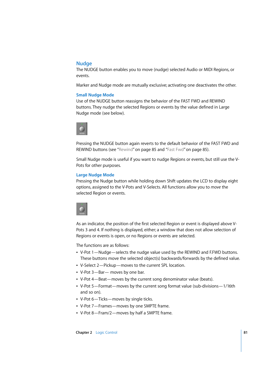Nudge | Apple Logic 7 User Manual | Page 81 / 255