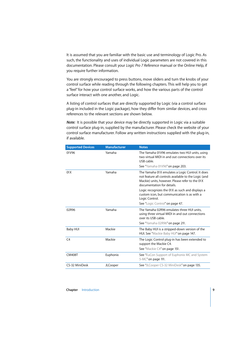 Apple Logic 7 User Manual | Page 9 / 255