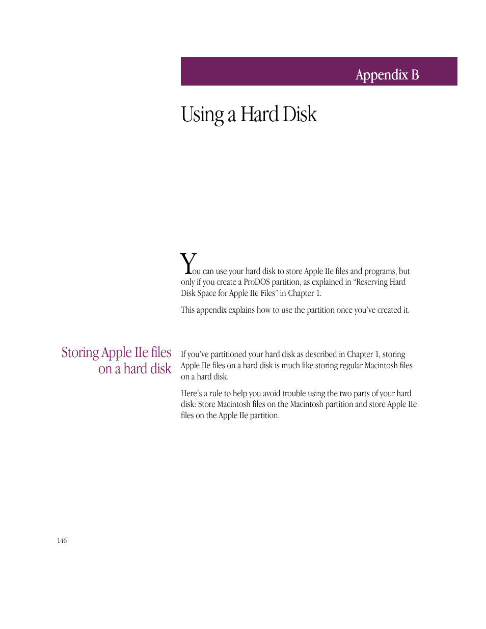 Using a hard disk | Apple IIe Card User Manual | Page 162 / 198