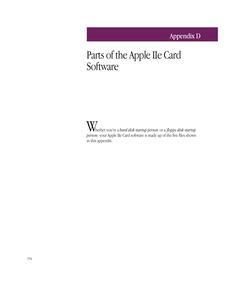 Parts of the apple iie card software | Apple IIe Card User Manual | Page 170 / 198