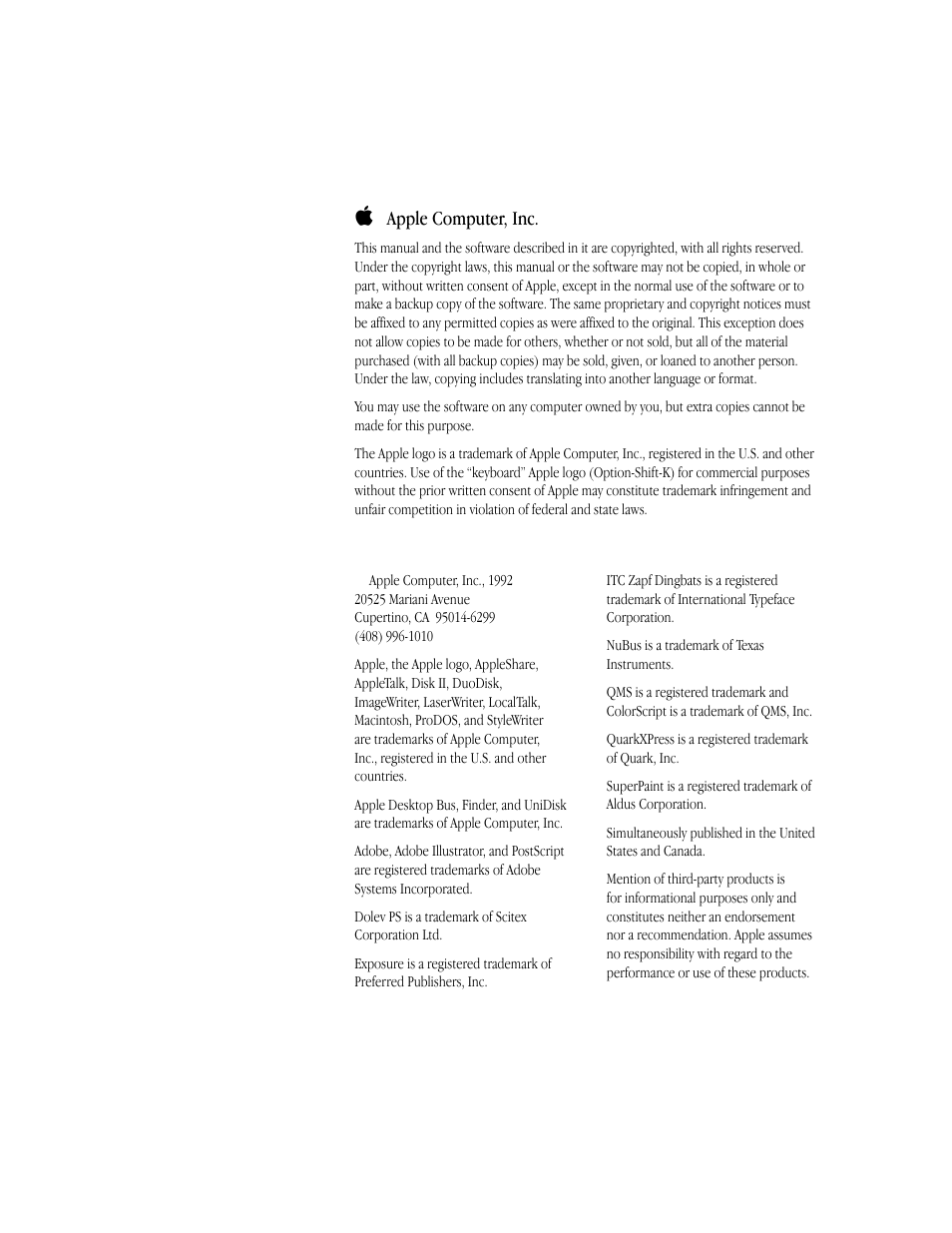 Apple computer, inc | Apple IIe Card User Manual | Page 2 / 198