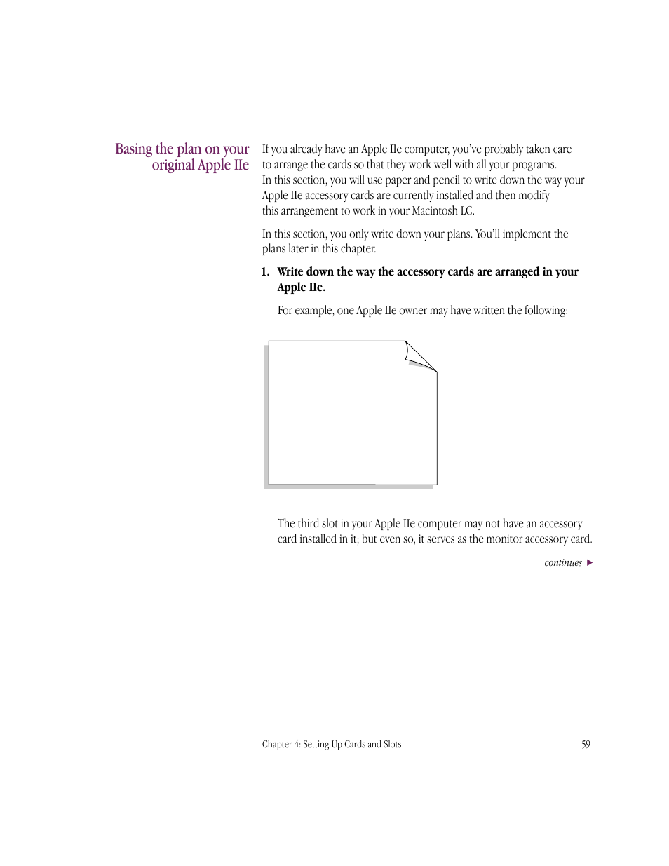 Basing the plan on your original apple iie | Apple IIe Card User Manual | Page 75 / 198