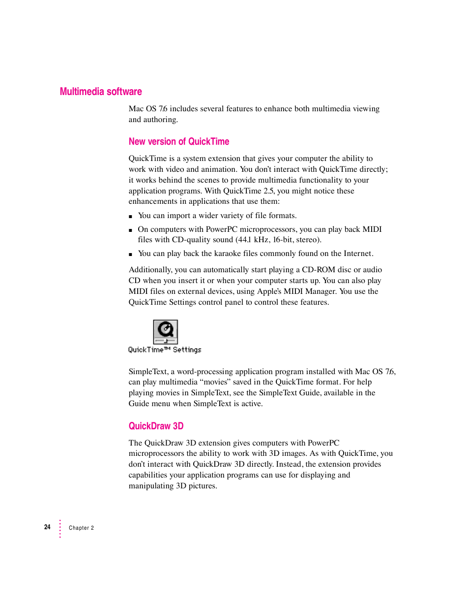 Multimedia software | Apple Mac OS 7.6 User Manual | Page 24 / 55