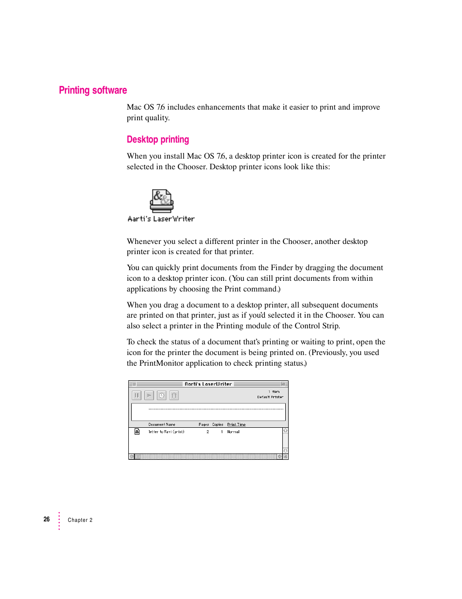 Printing software | Apple Mac OS 7.6 User Manual | Page 26 / 55