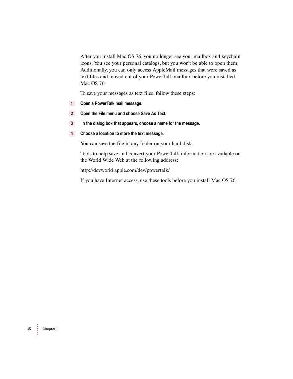 Apple Mac OS 7.6 User Manual | Page 50 / 55