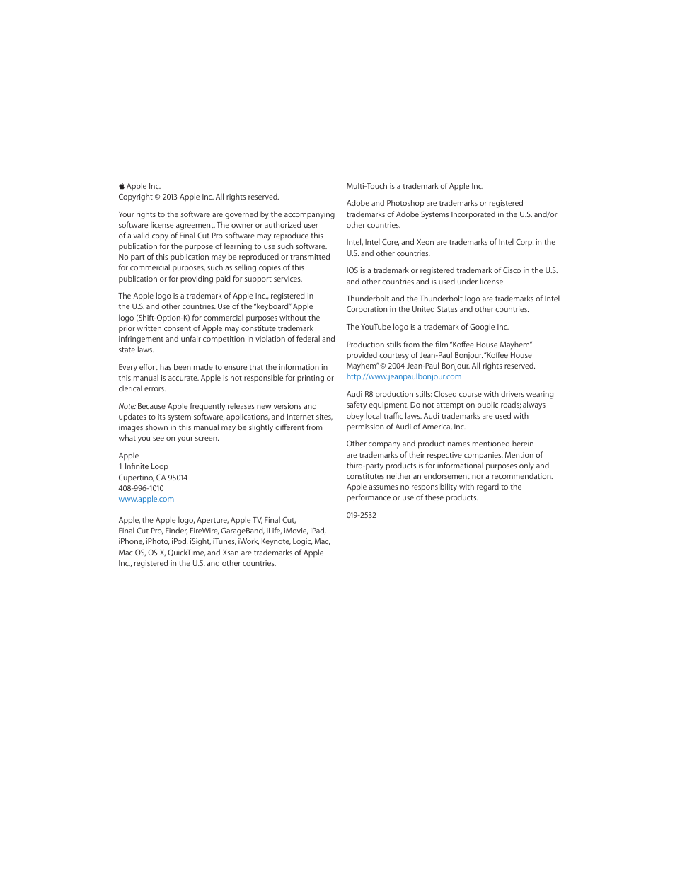 Apple Final Cut Pro X (10.0.9) User Manual | Page 2 / 476