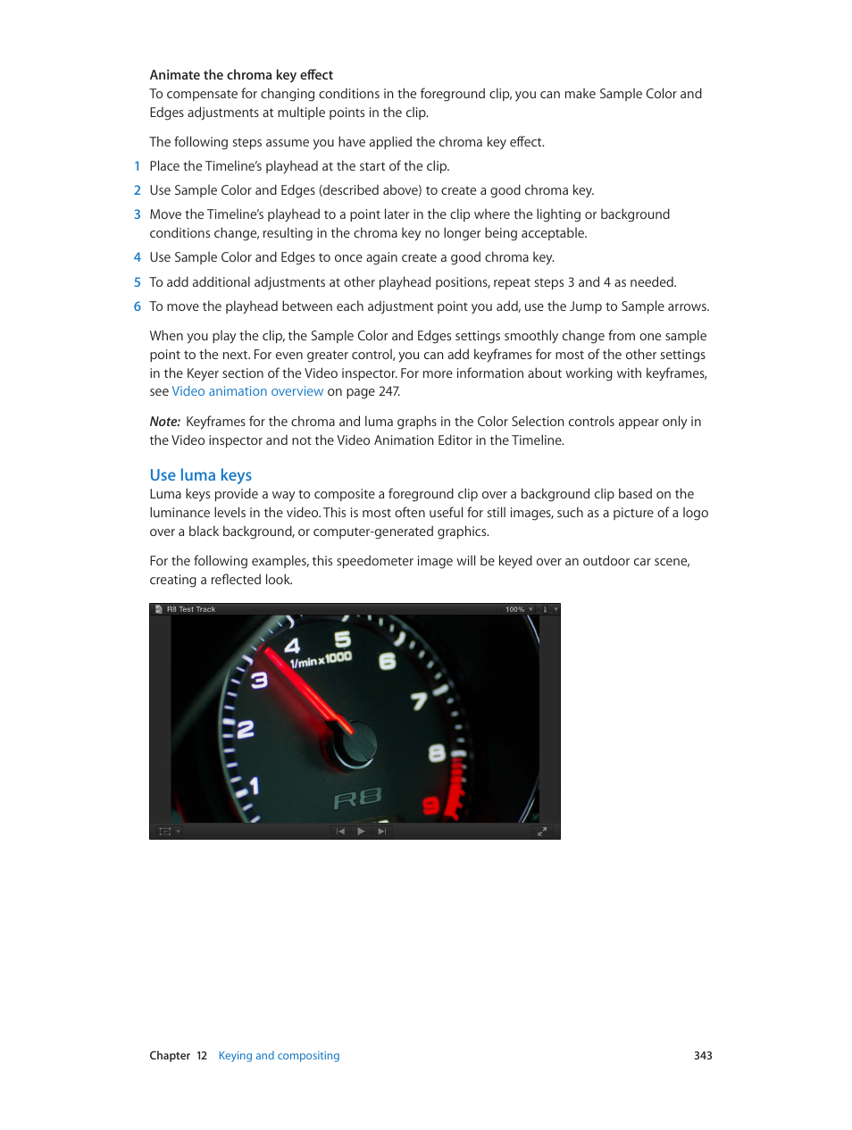 Use luma keys | Apple Final Cut Pro X (10.0.9) User Manual | Page 343 / 476