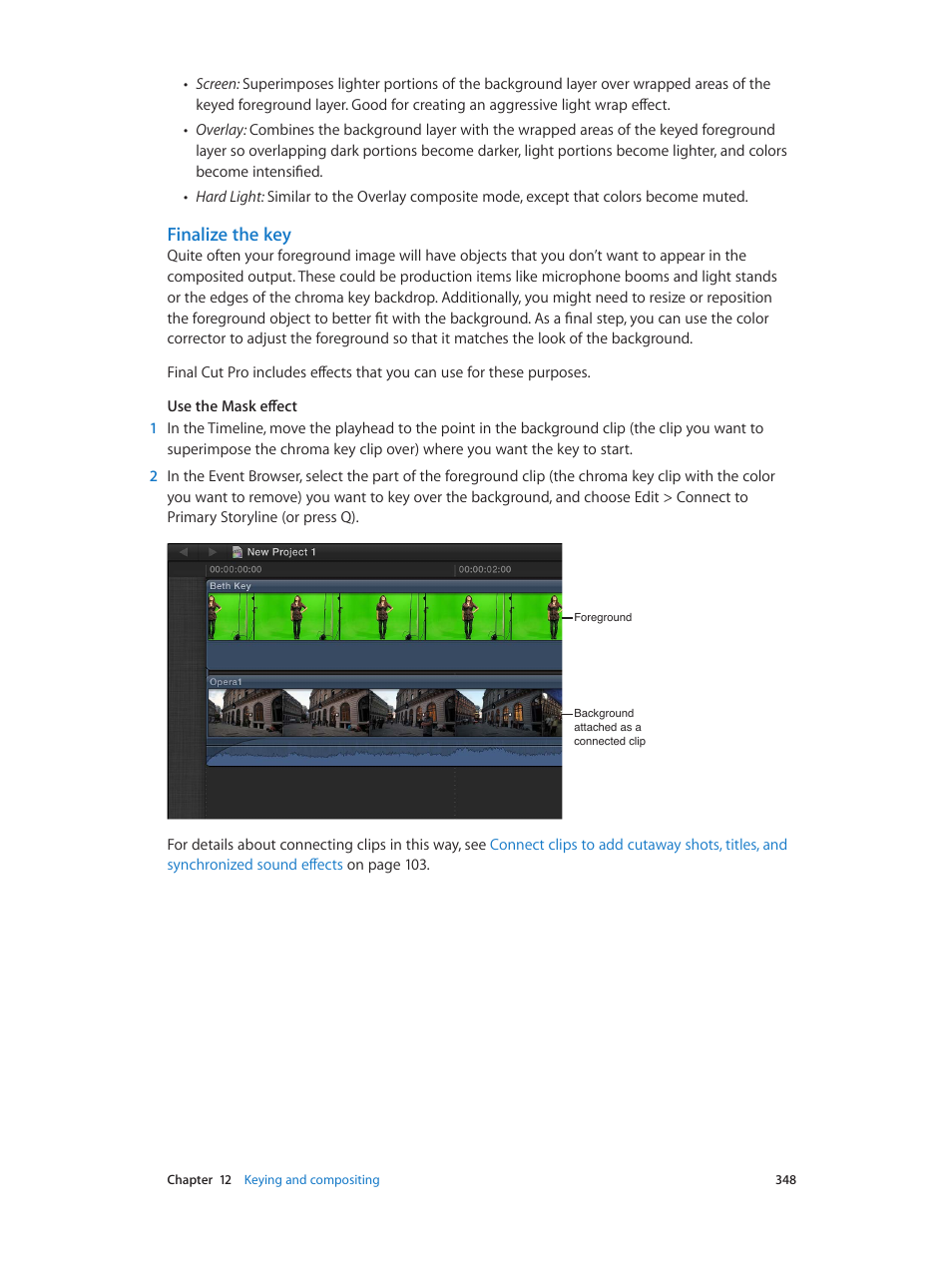 Finalize the key | Apple Final Cut Pro X (10.0.9) User Manual | Page 348 / 476