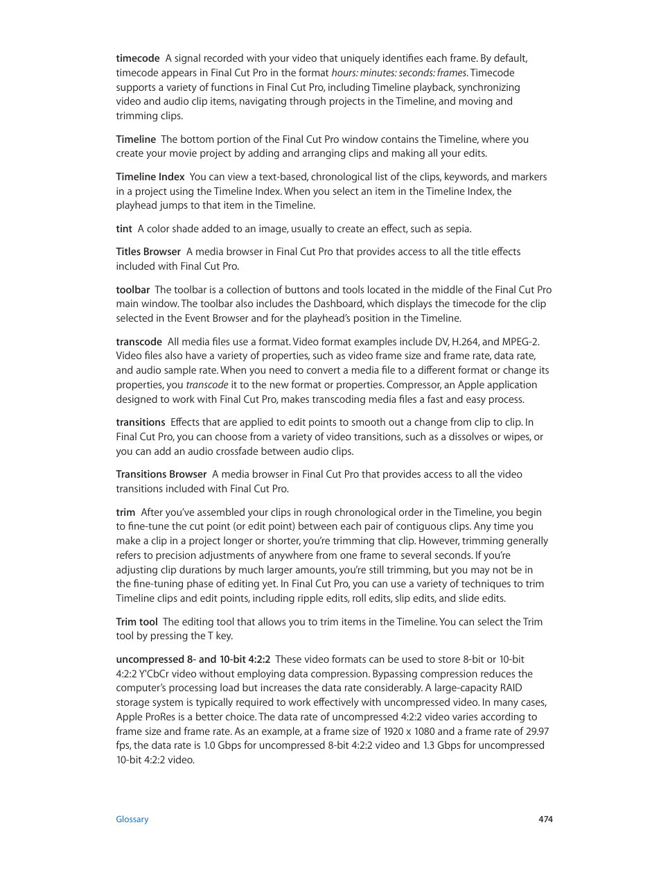 Apple Final Cut Pro X (10.0.9) User Manual | Page 474 / 476