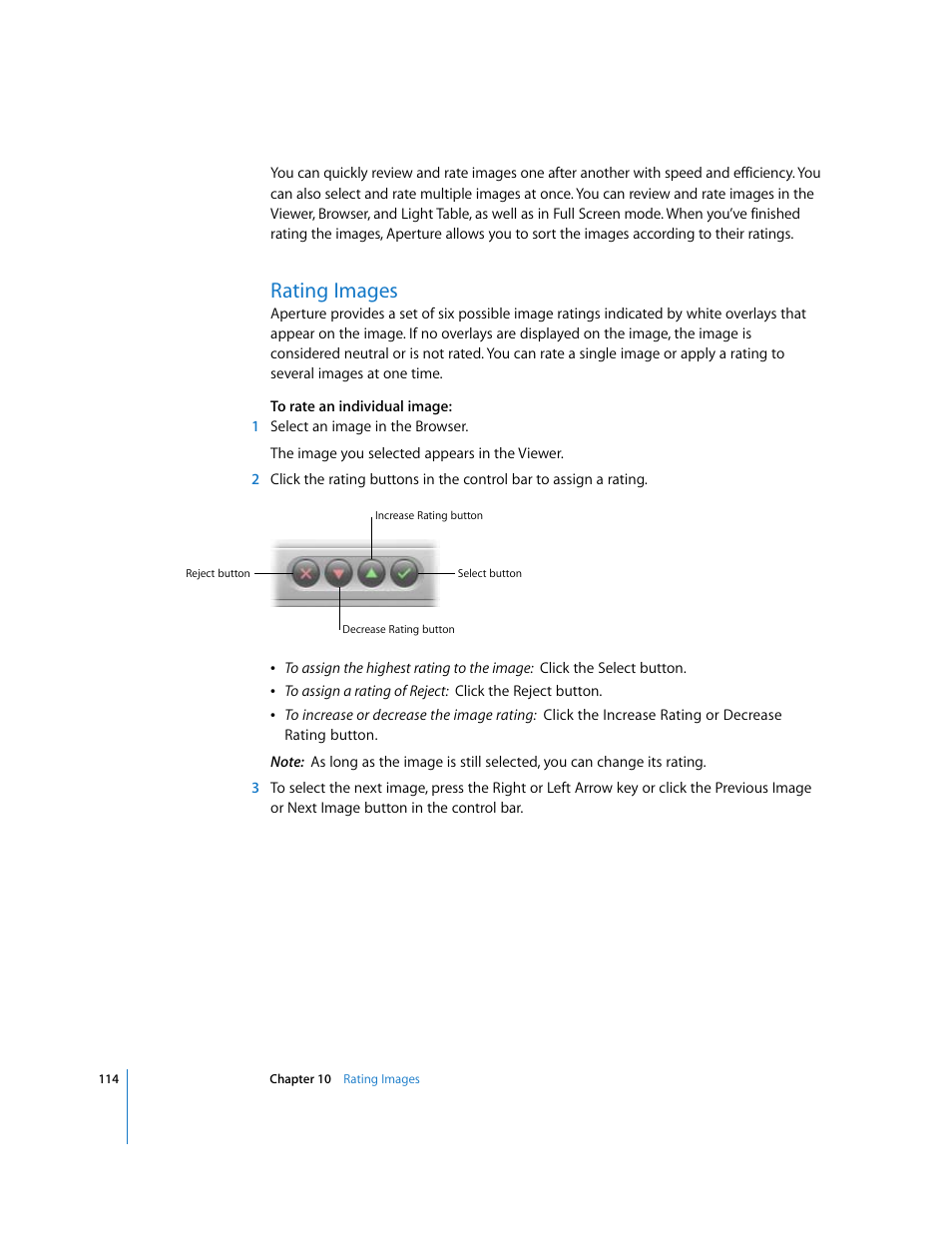 Rating images | Apple Aperture Getting Started User Manual | Page 114 / 222