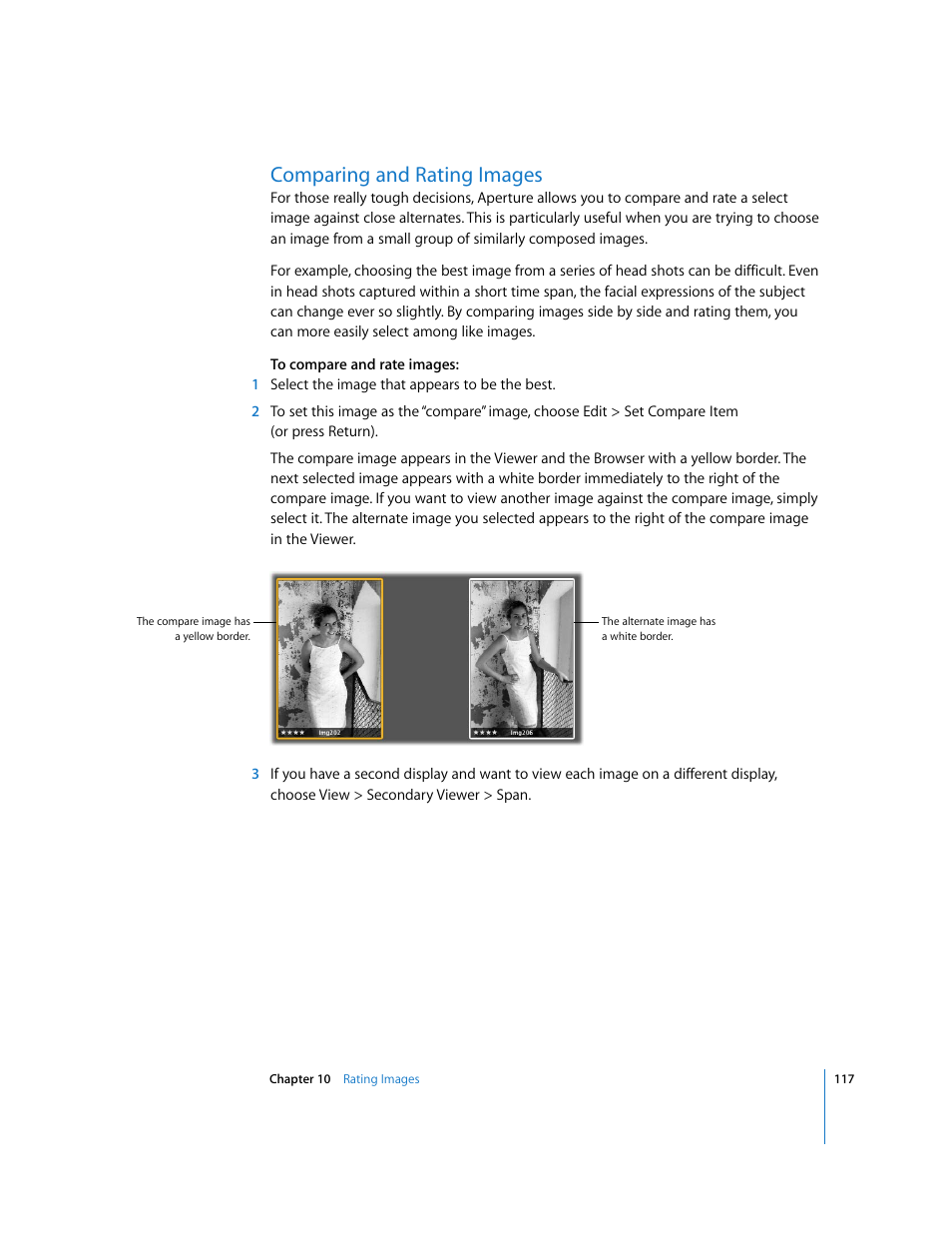 Comparing and rating images | Apple Aperture Getting Started User Manual | Page 117 / 222