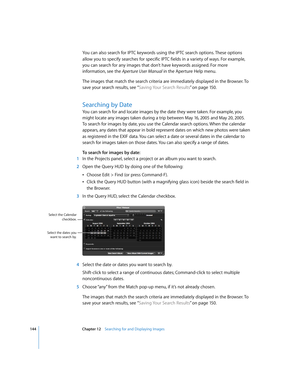 Searching by date | Apple Aperture Getting Started User Manual | Page 144 / 222