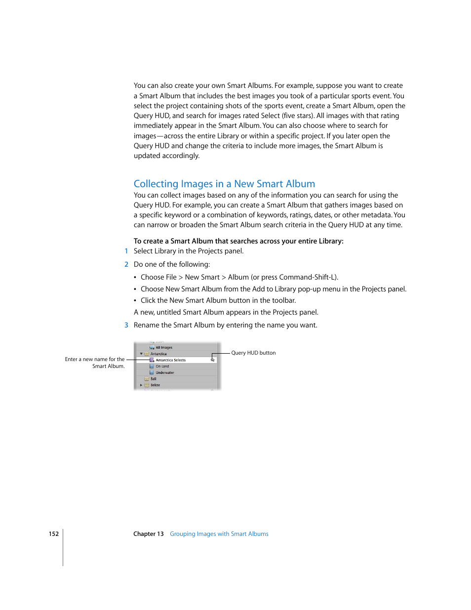 Collecting images in a new smart album | Apple Aperture Getting Started User Manual | Page 152 / 222