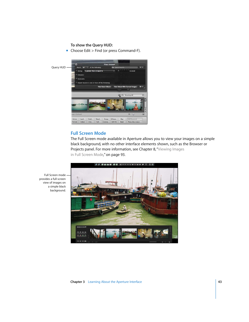 Full screen mode | Apple Aperture Getting Started User Manual | Page 43 / 222