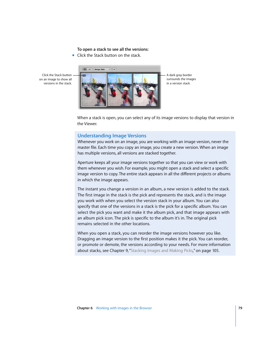 Understanding image versions | Apple Aperture Getting Started User Manual | Page 79 / 222