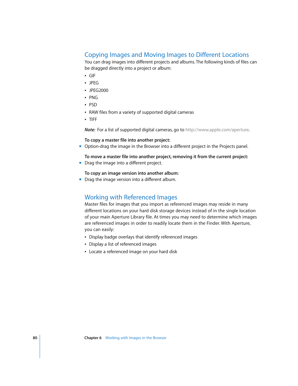 Working with referenced images | Apple Aperture Getting Started User Manual | Page 80 / 222