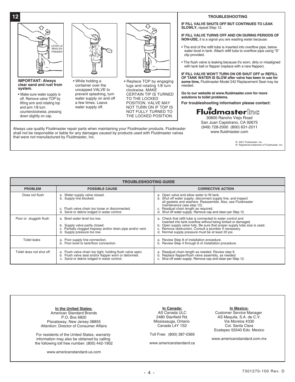 American Standard CADET 2568 User Manual | Page 4 / 4