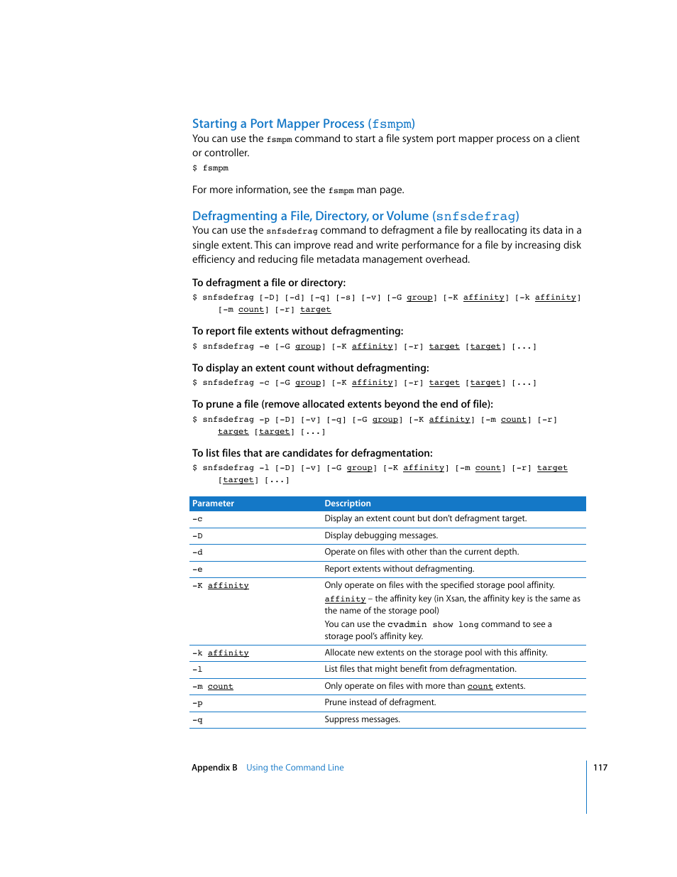 Starting a port mapper process (fsmpm), Starting a port mapper process ( fsmpm ) | Apple Xsan 1.1 User Manual | Page 117 / 134