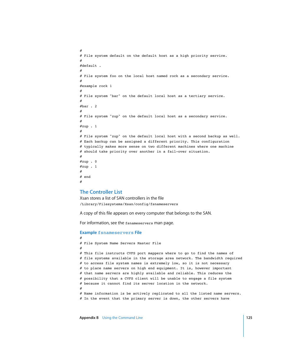 The controller list | Apple Xsan 1.1 User Manual | Page 125 / 134
