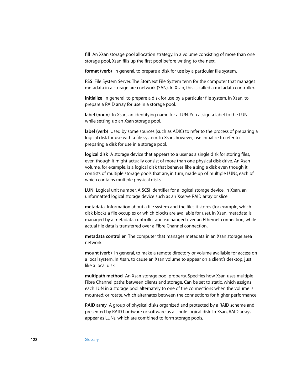 Apple Xsan 1.1 User Manual | Page 128 / 134