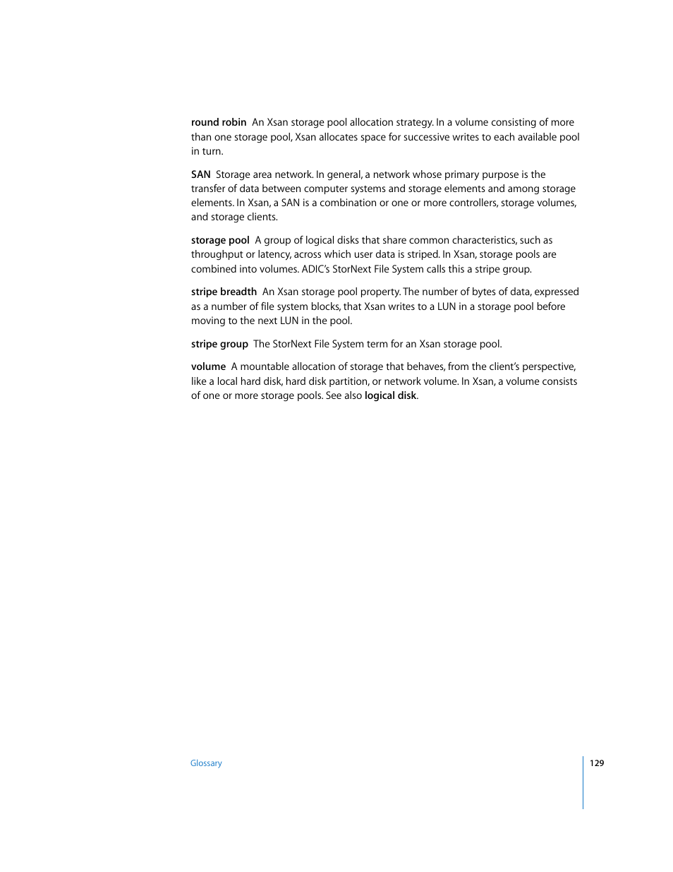 Apple Xsan 1.1 User Manual | Page 129 / 134